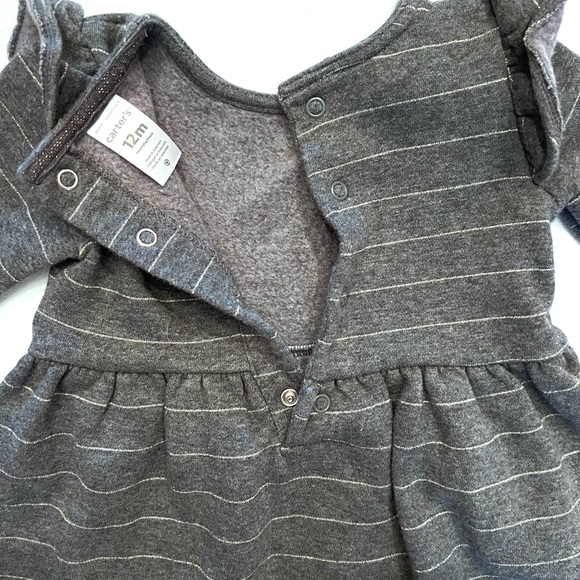 Carters Grey Fleece Dress 12M - Picture 2 of 3